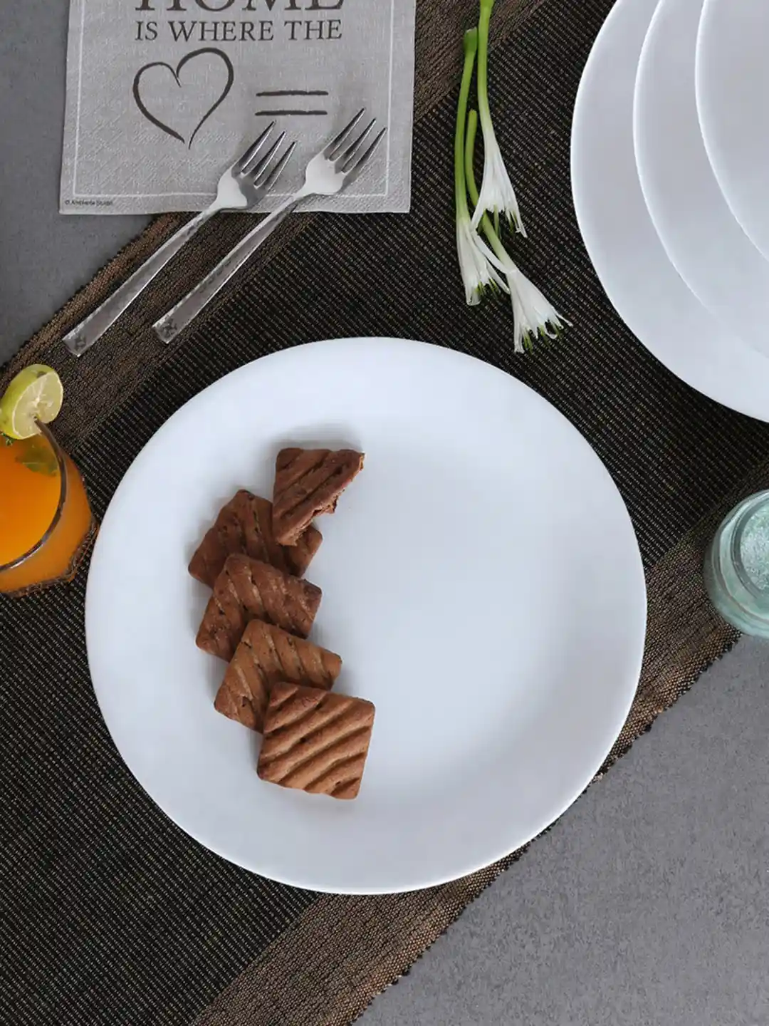 Buy Corelle Livingware Winter Frost White Set of Glass Dinner