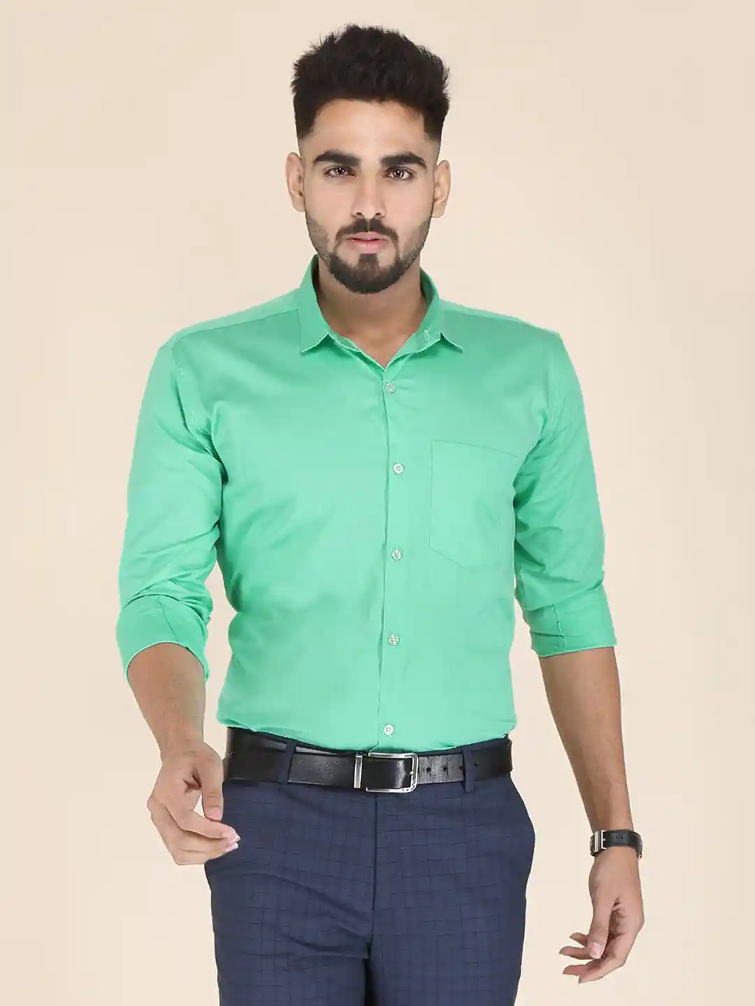 Buy FUBAR Men Sea Green Solid Formal Shirt Shirts for Men