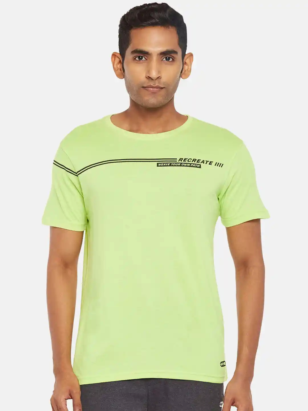 Buy Ajile by Pantaloons Men Lime Green Slim Fit T-shirt Tshirts