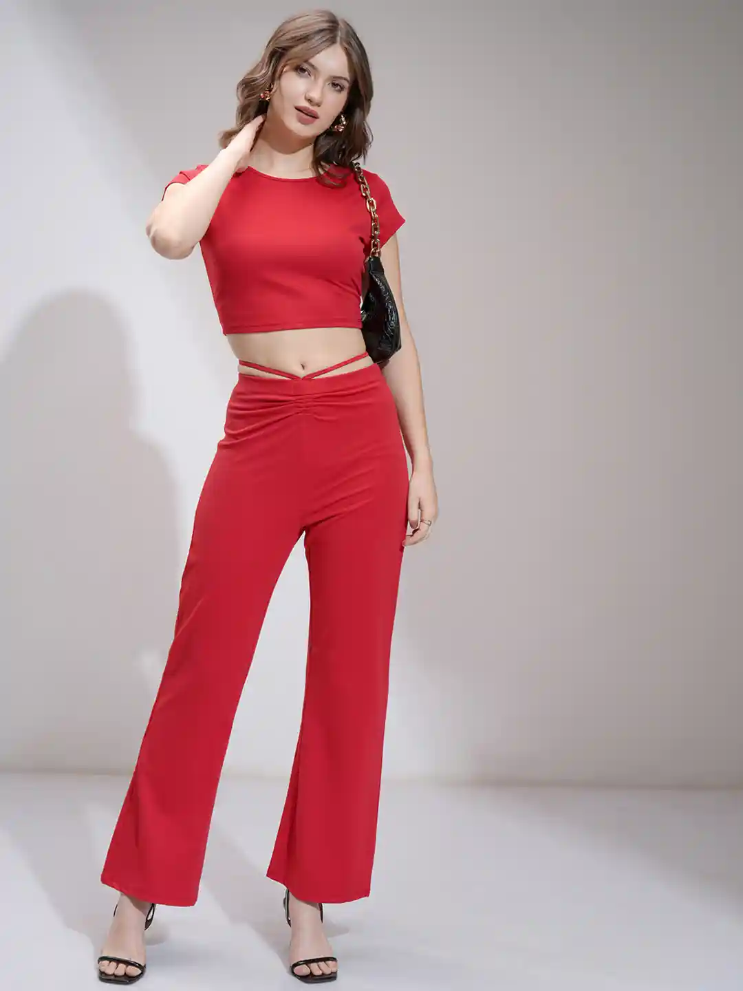 Buy Tokyo Talkies Solid Top with Trousers Co-Ords for Women
