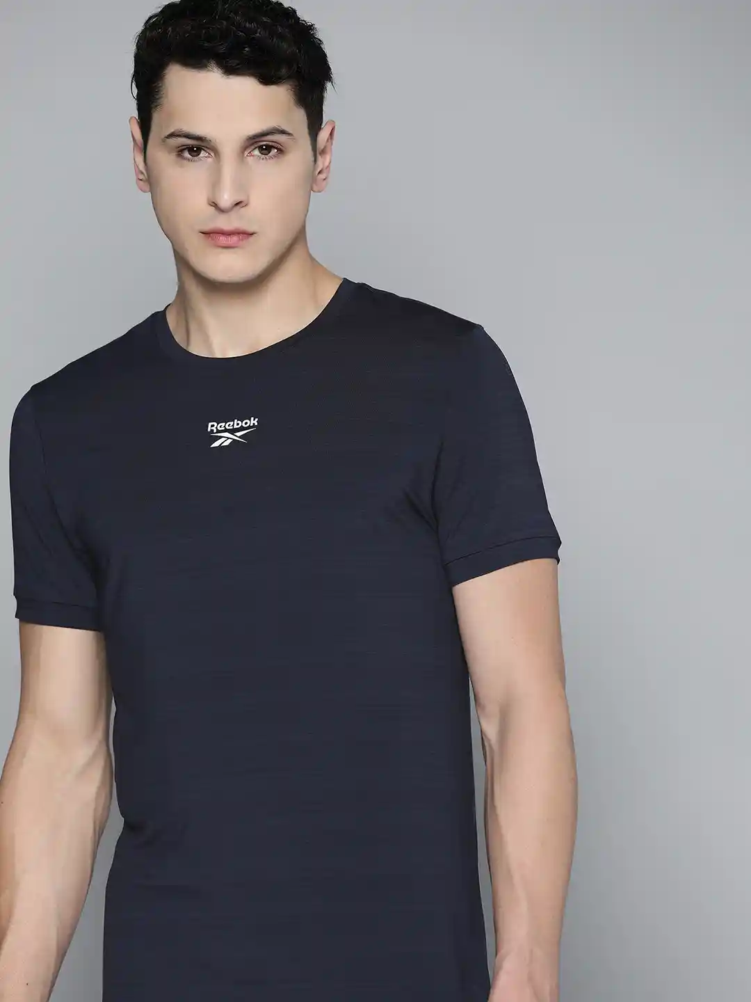 Reebok Men Brand Logo Printed Speedwick Training T-shirt