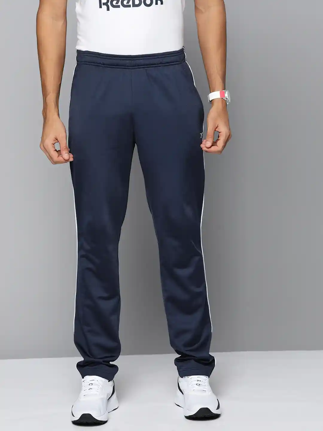 Buy Reebok Men Navy Blue Training Speedwick Track Pants Track