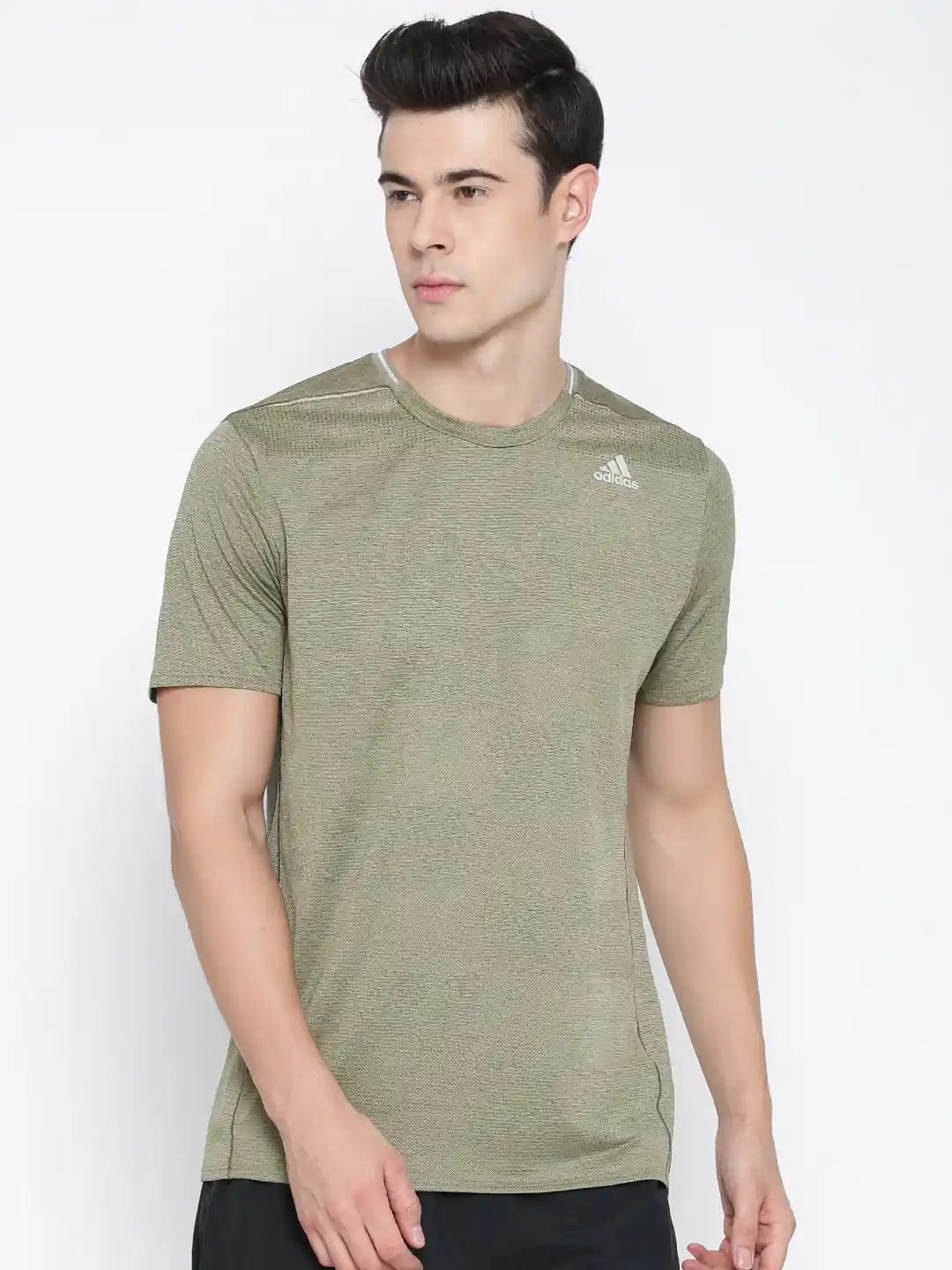 Buy ADIDAS Men Olive Green Super Nova SS Solid Round Neck T-shirt