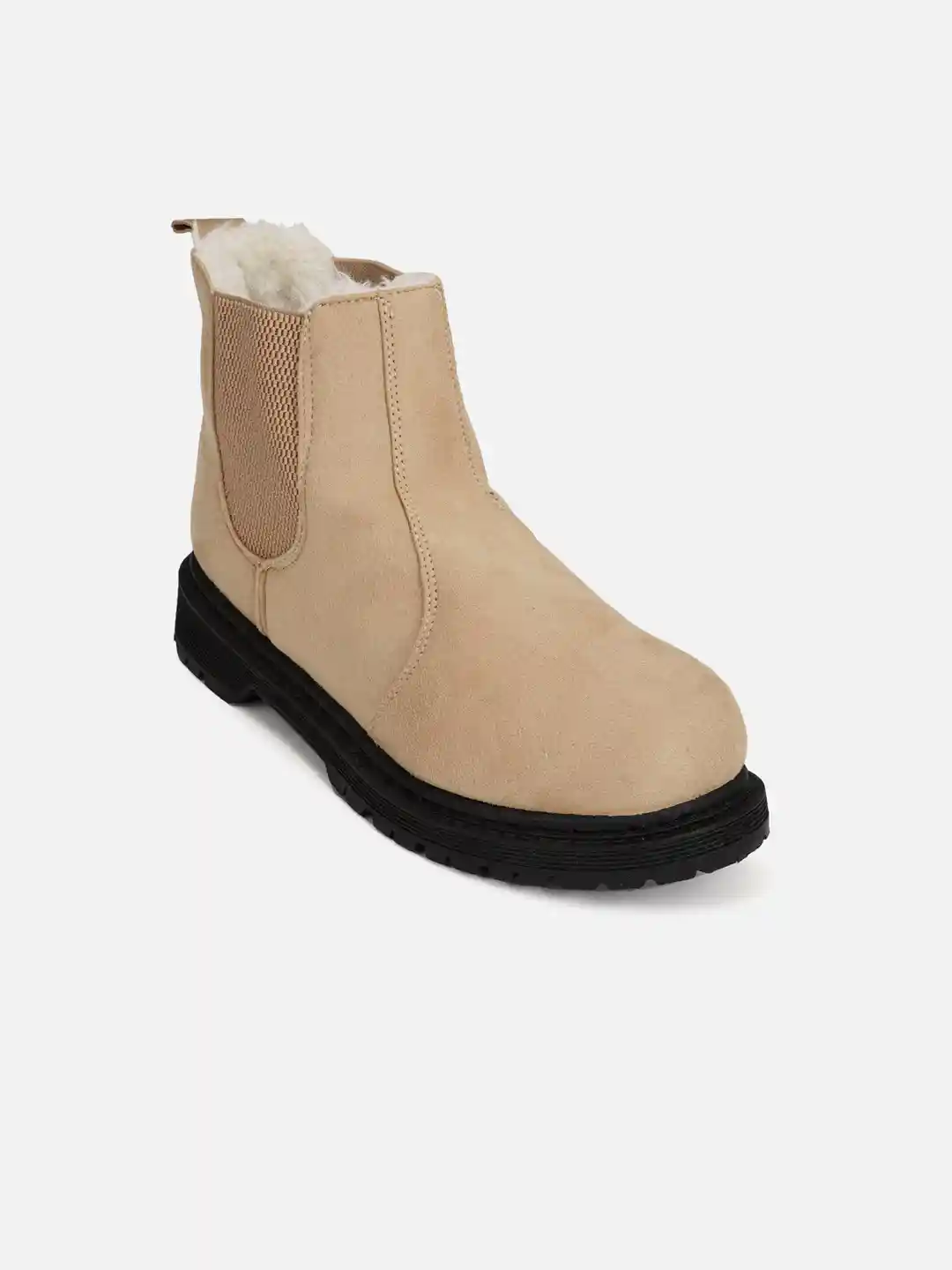 Buy FOREVER 21 Women Brown Solid Mid-Top PU Flat Boots Boots for