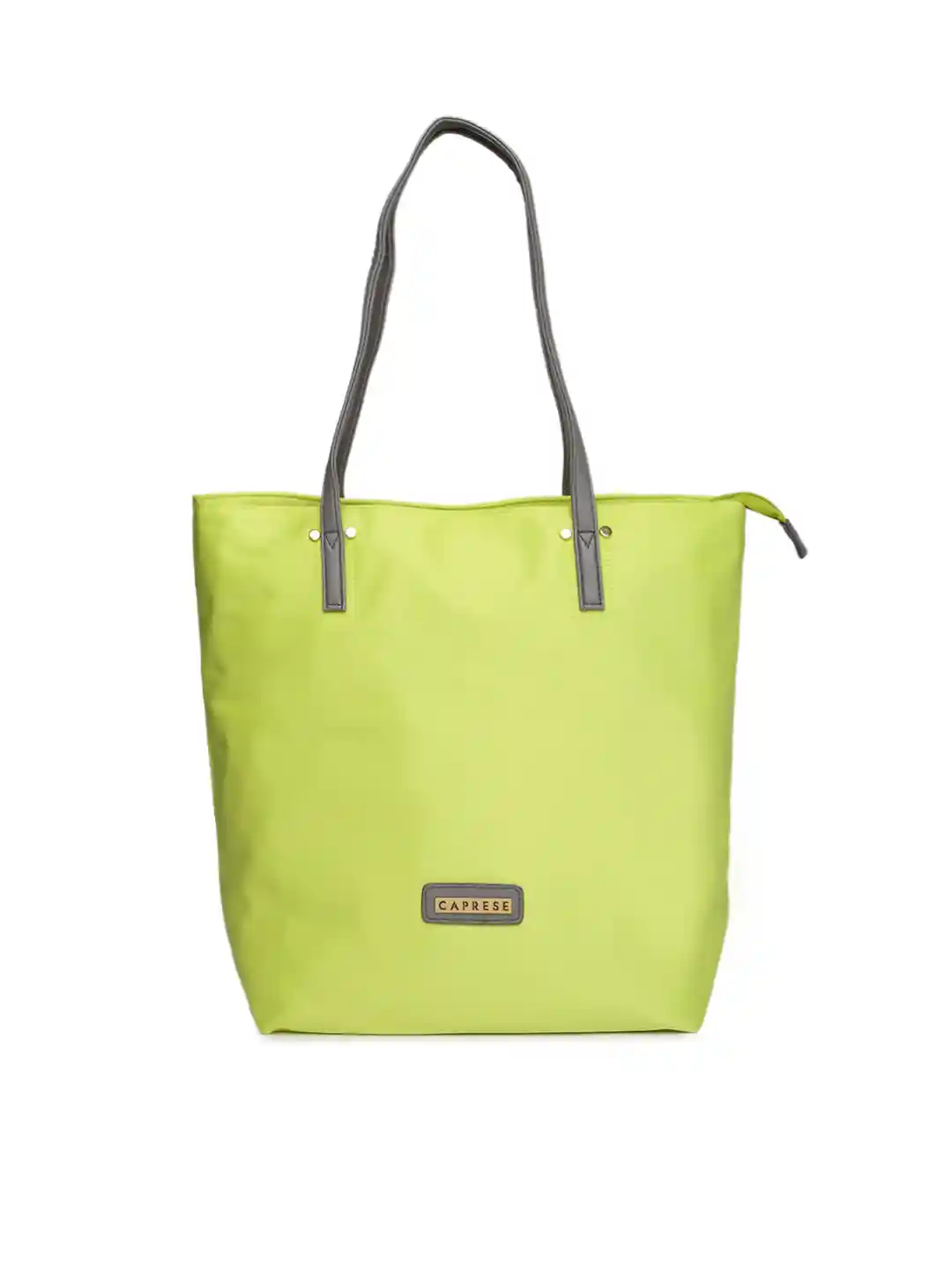Caprese Lime Green Solid Tote Bag