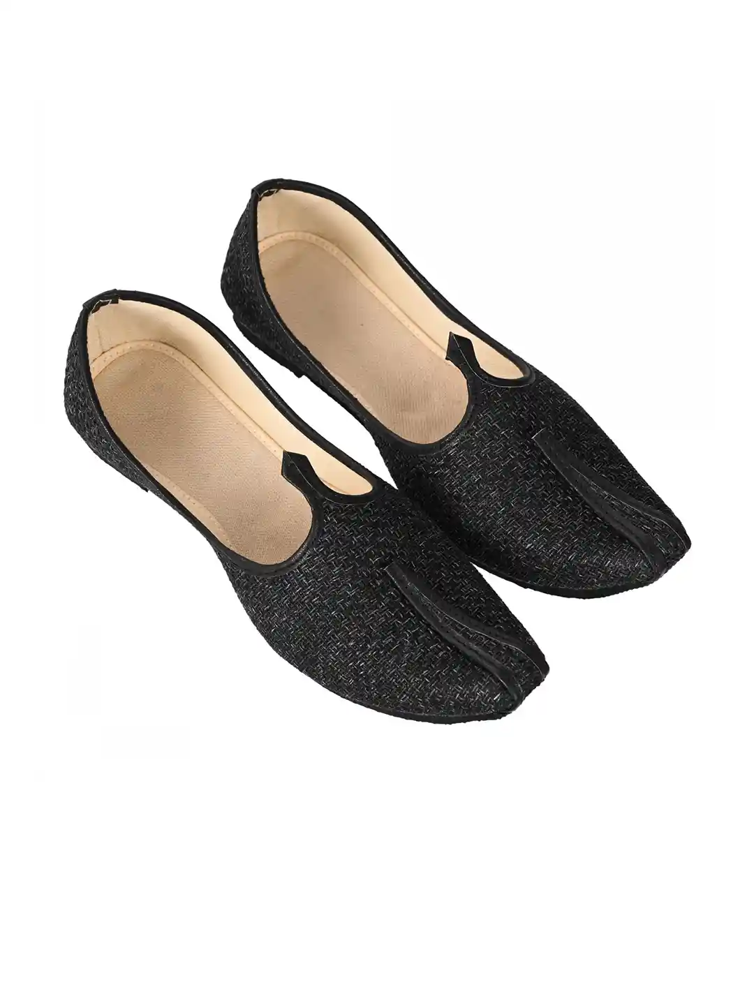 Aristitch Men Black Textured Suede Mojari Casual shoes