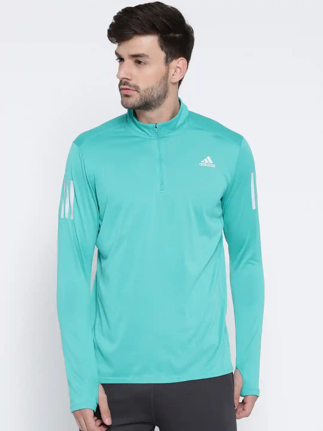 Buy ADIDAS Men Sea Green Response Solid Running T-shirt Tshirts