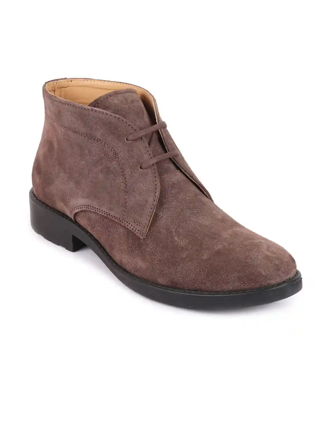 Buy FAUSTO Men Brown Solid Suede Chukka Boots - Boots for Men