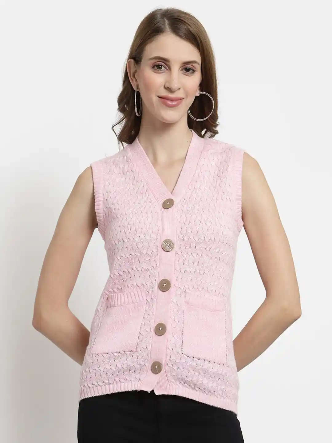Buy Kalt Women Pink Cable Knit Cardigan Sweaters for Women