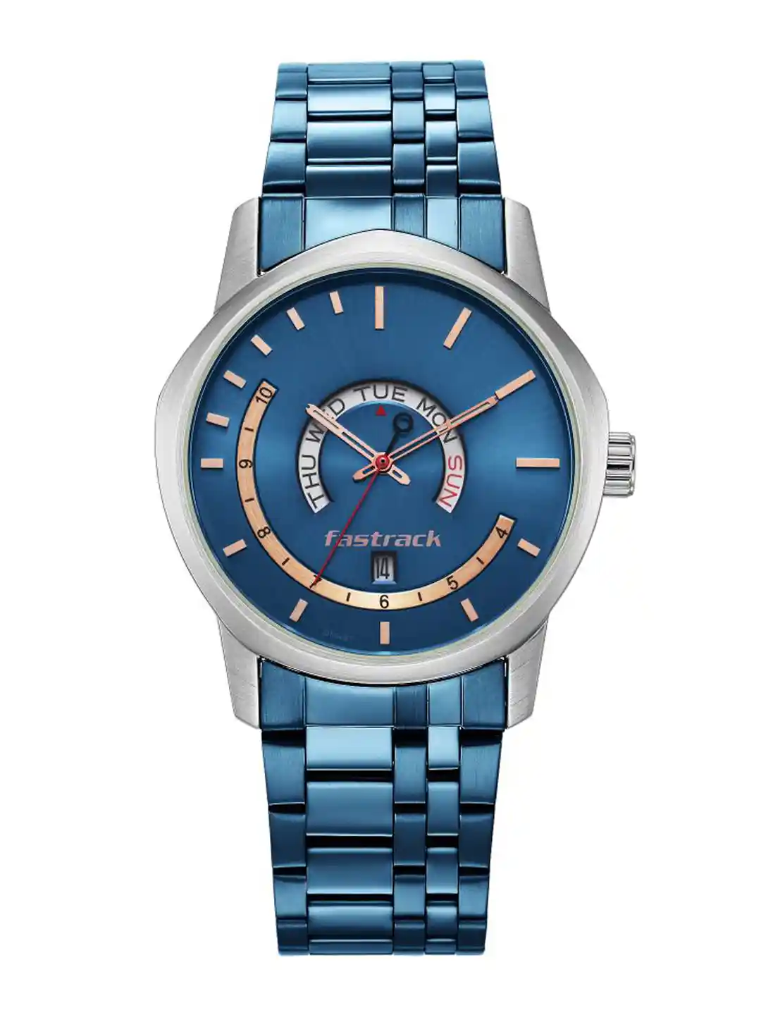 Blue Dial Fastrack Steel Chain Silver Analog Watch Stainless Steel