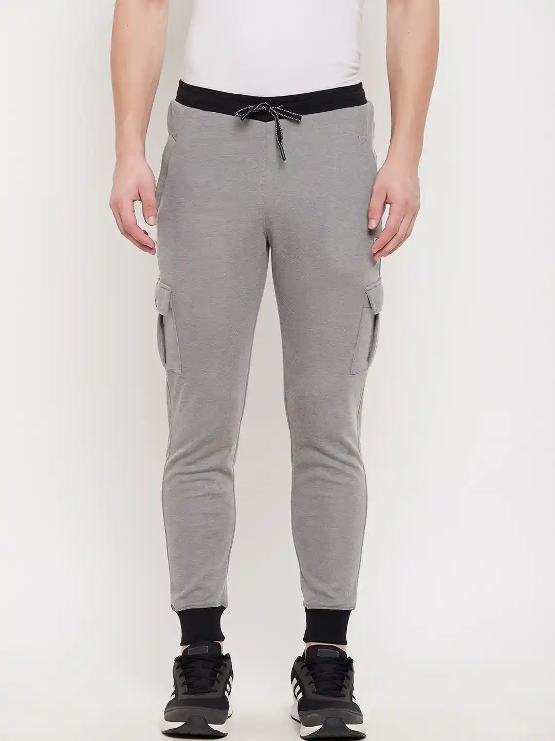 Buy Duke Men Grey Solid Regular-Fit Pure Cotton Joggers Track