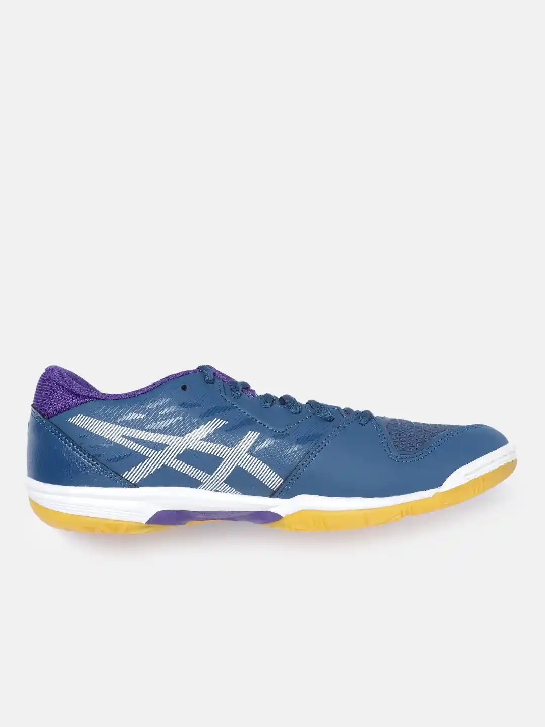 Buy ASICS Unisex Navy Blue White Woven Design Attack Bladelyte