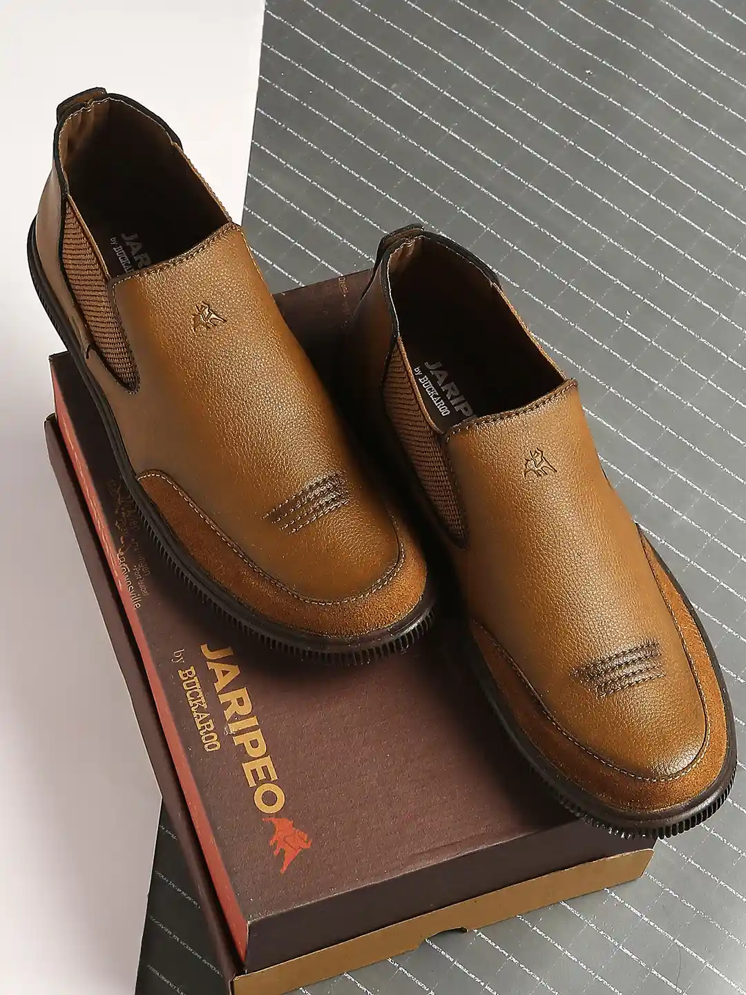 Buckaroo Men Tan Brown Solid Vegan Leather Sneakers