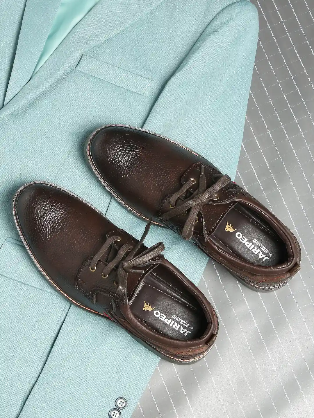 Buy Buckaroo Men Brown Perforations Vegan Leather Derbys Casual