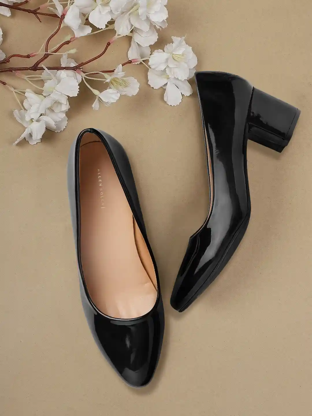 Buy Allen Solly Women Black Patent Finish Pumps Heels for Women