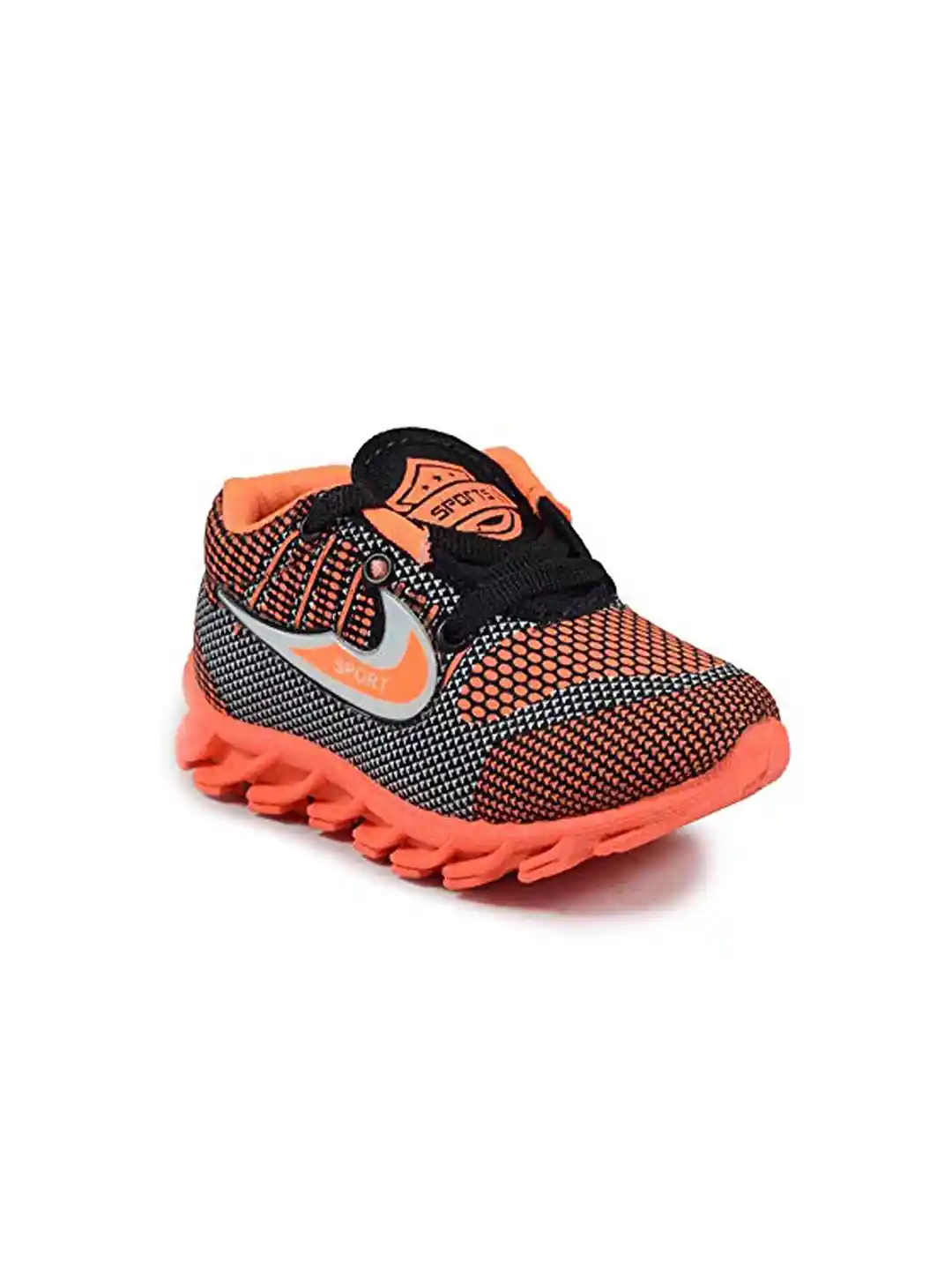 Smartots Unisex Kids Orange Woven Design Sneakers
