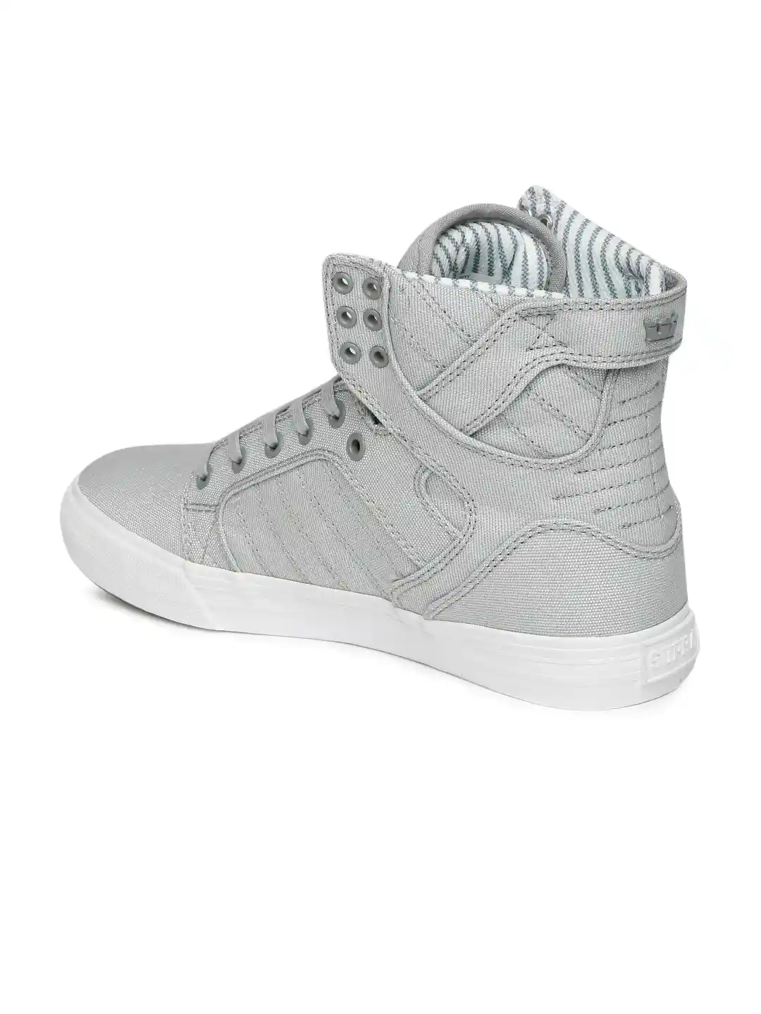 Supra Skytop Light Grey Supra Men Grey Solid SKYTOP High-Top Sneakers