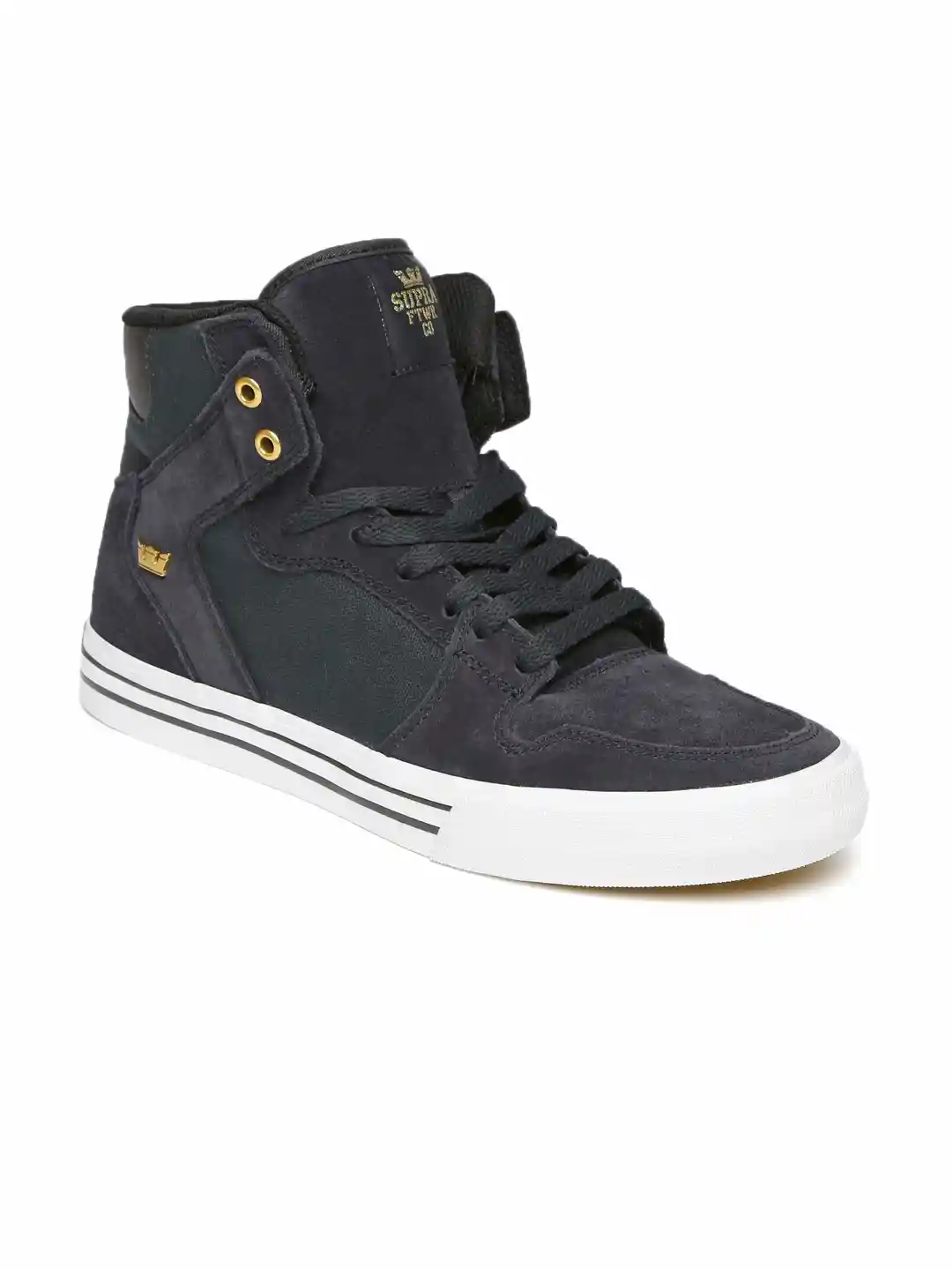 Supra Men Green Colourblocked Mid-Top Sneakers