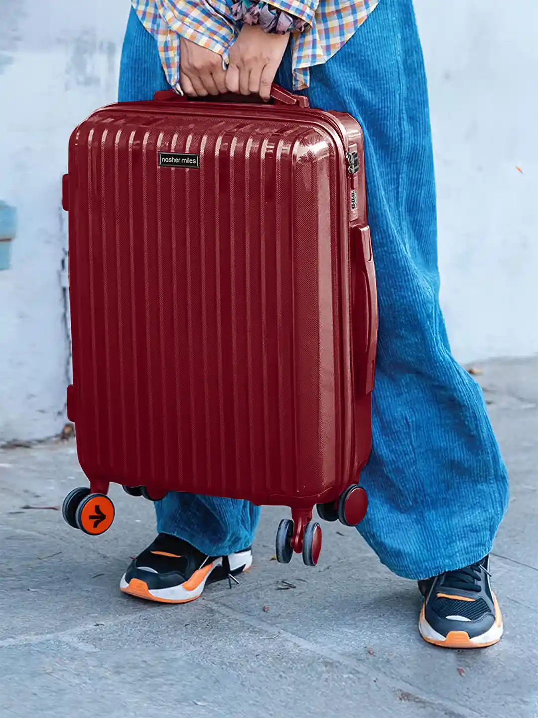 Buy Nasher Miles Pondicherry Polypropylene Cabin Maroon Trolley