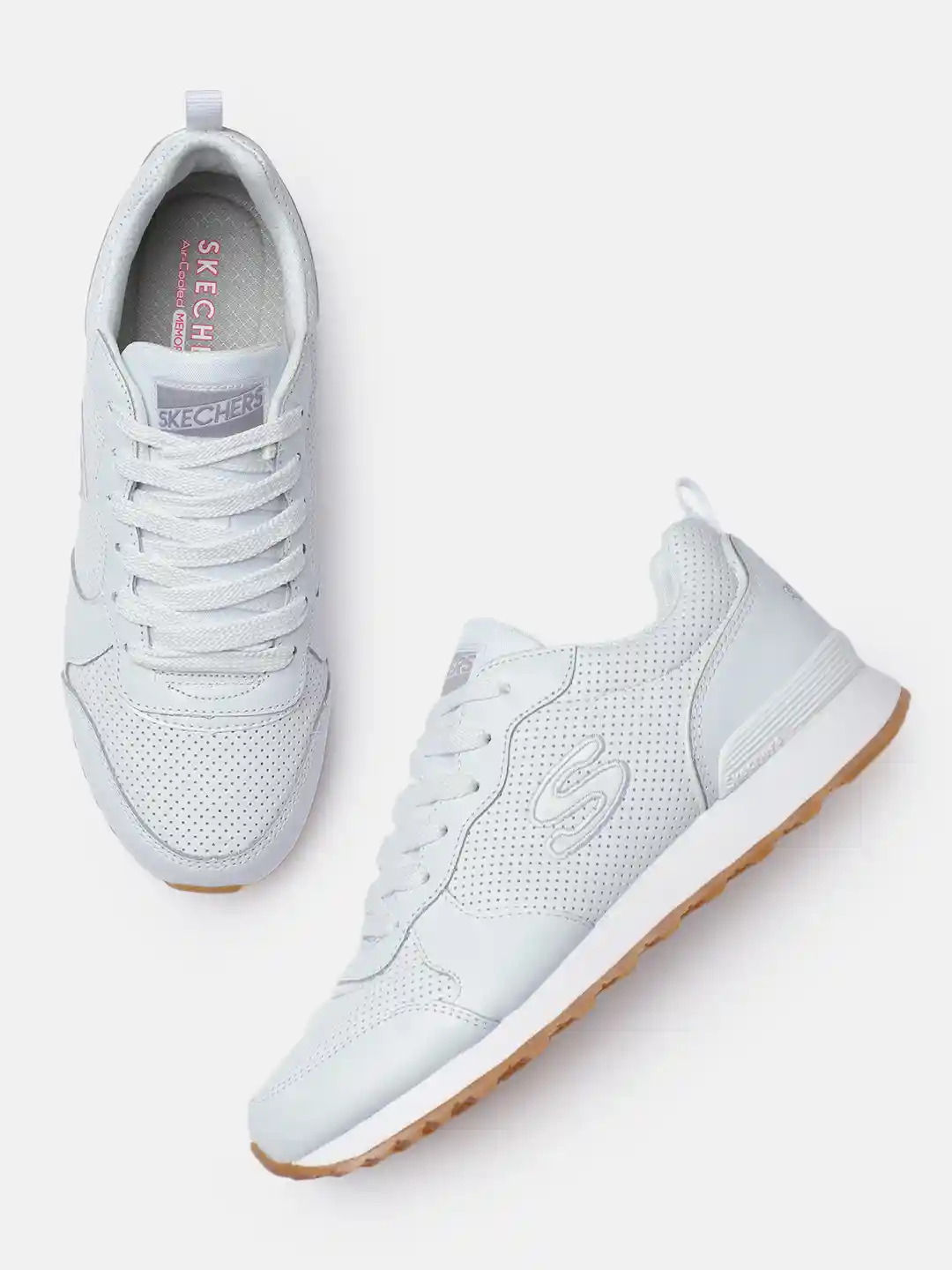 Buy Skechers Women White OG 85 Leather Sneakers Casual Shoes for