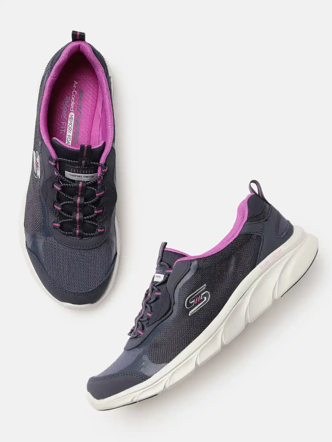 Buy Skechers Women Navy Blue D'LUX COMFORT BLISS GALORE Slip-On