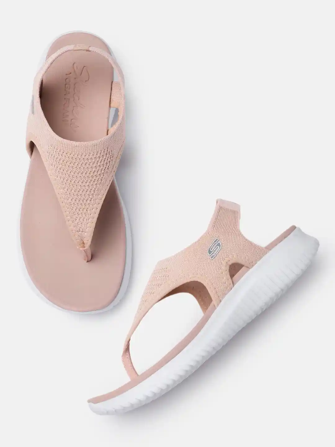 Buy Skechers Women Pink Ultra Flex Spring Motion T-Strap Flats