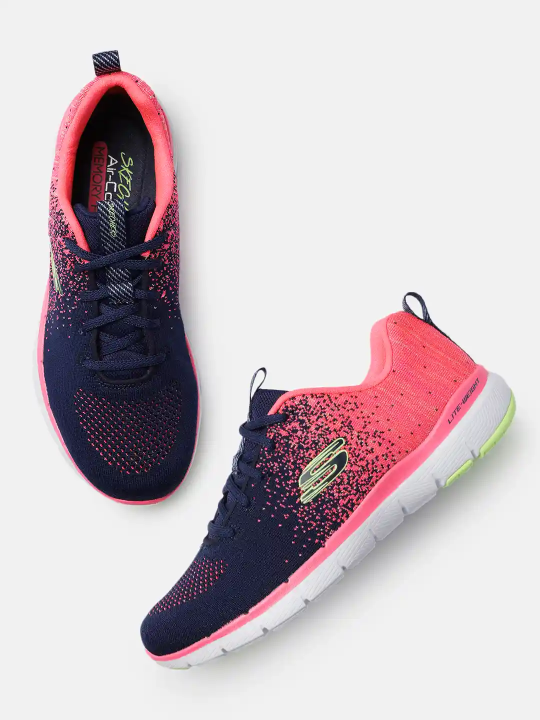 Buy Skechers Women Navy Blue Pink Flex Appeal Iconic