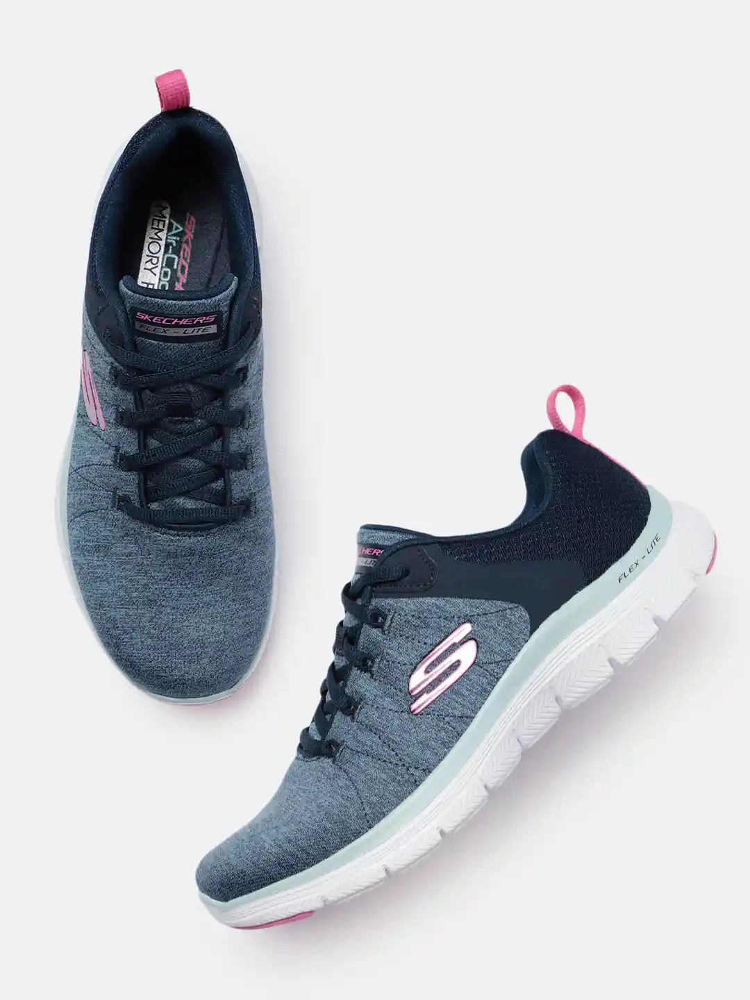 Buy Skechers Women Blue Solid Flex Appeal Regular Sneakers