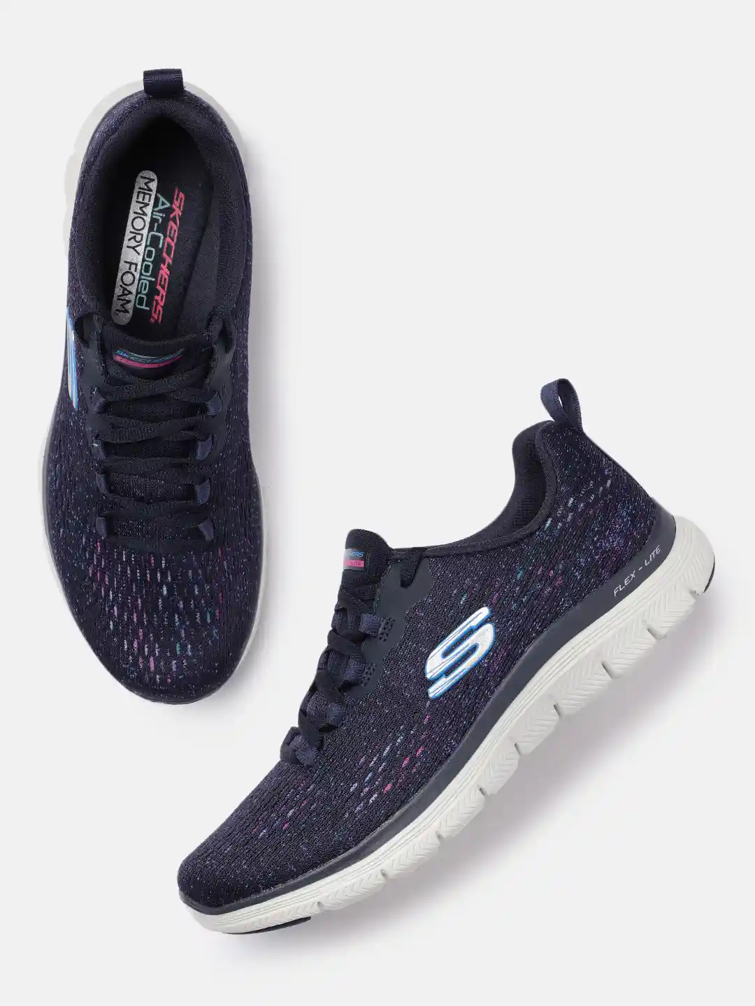 Buy Skechers Women Navy Blue Flex Appeal Vivid Sneakers