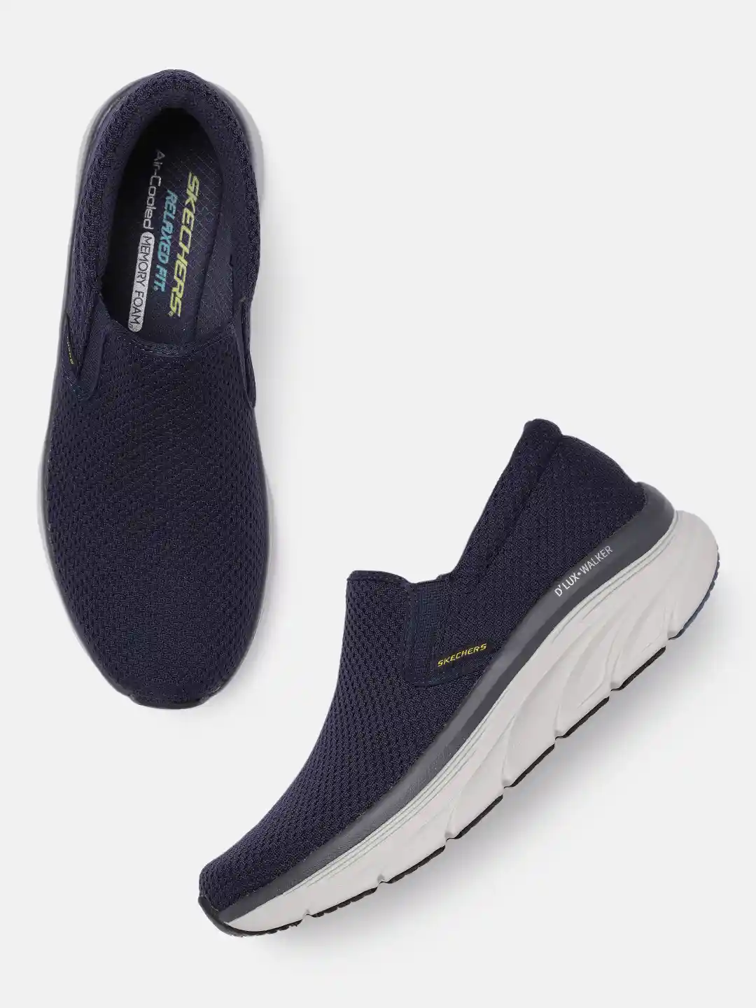 Buy Skechers Men Navy Blue Dlux Walker Slip-On Sneakers Casual