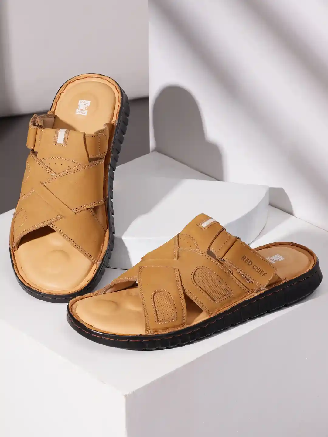 Buy Red Chief Men Rust Leather Comfort Sandals Sandals for Men
