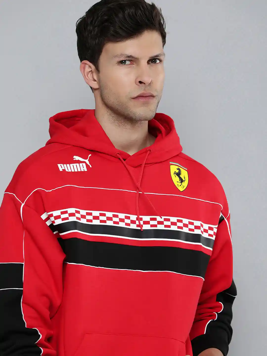 Puma Brand Puma Red Hoodie Mens PUMA Motorsport Men Brand Logo