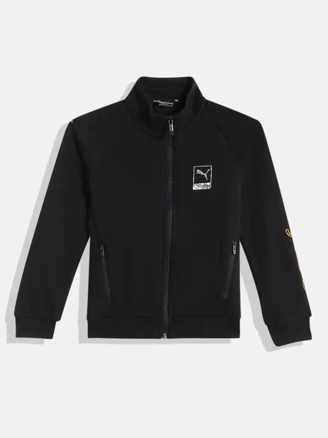 Buy one8 x PUMA Boys Black Solid Knitted Virat Kohli Logo Full-Zip