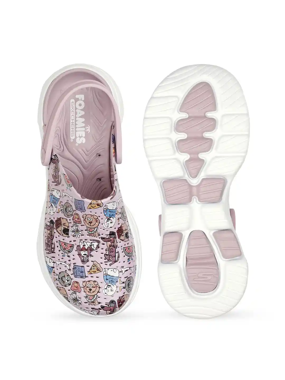 Buy Skechers Women Mauve Printed Clogs Flip Flops for Women