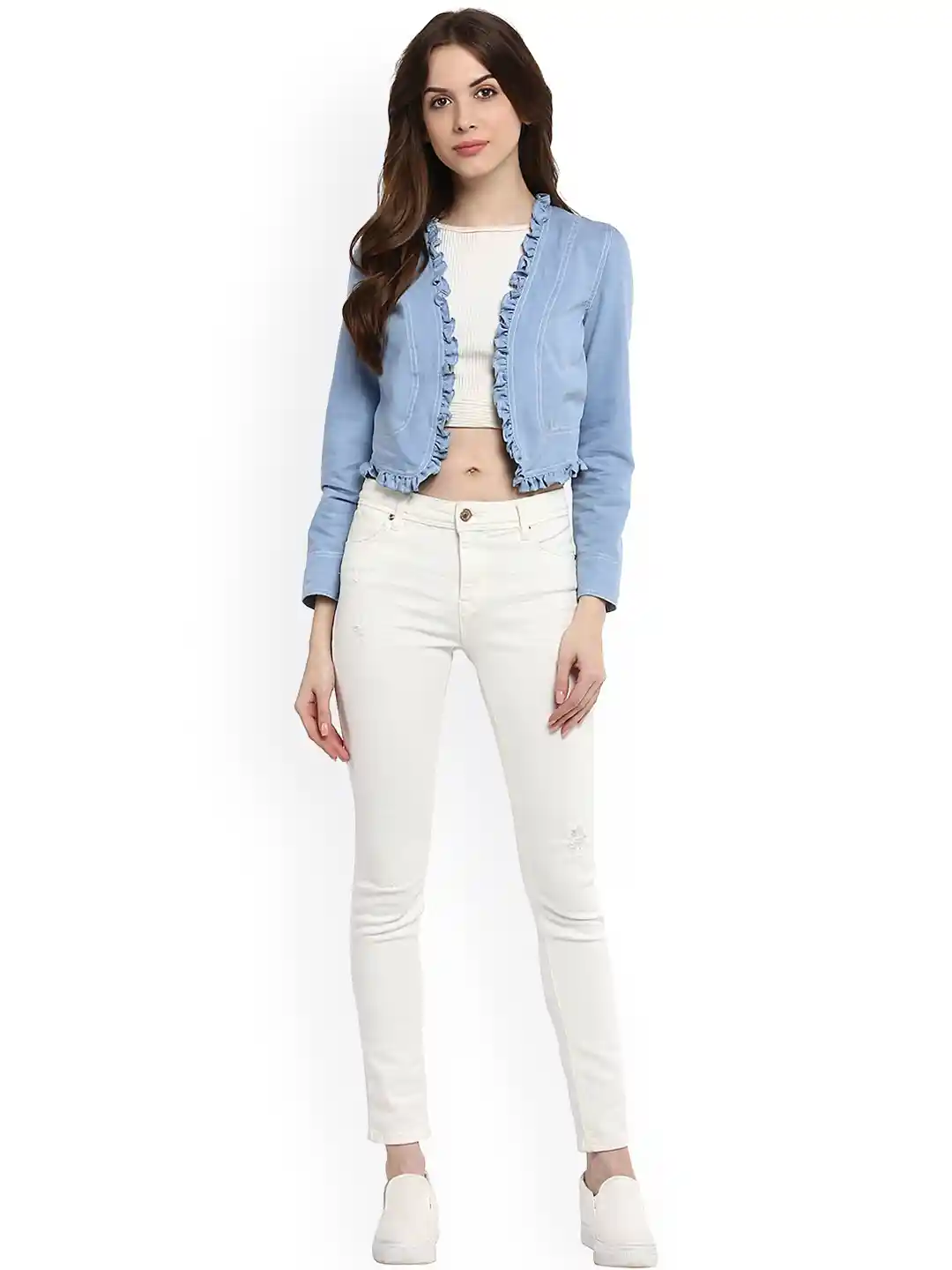 StyleStone Women Blue Denim Short Shrug