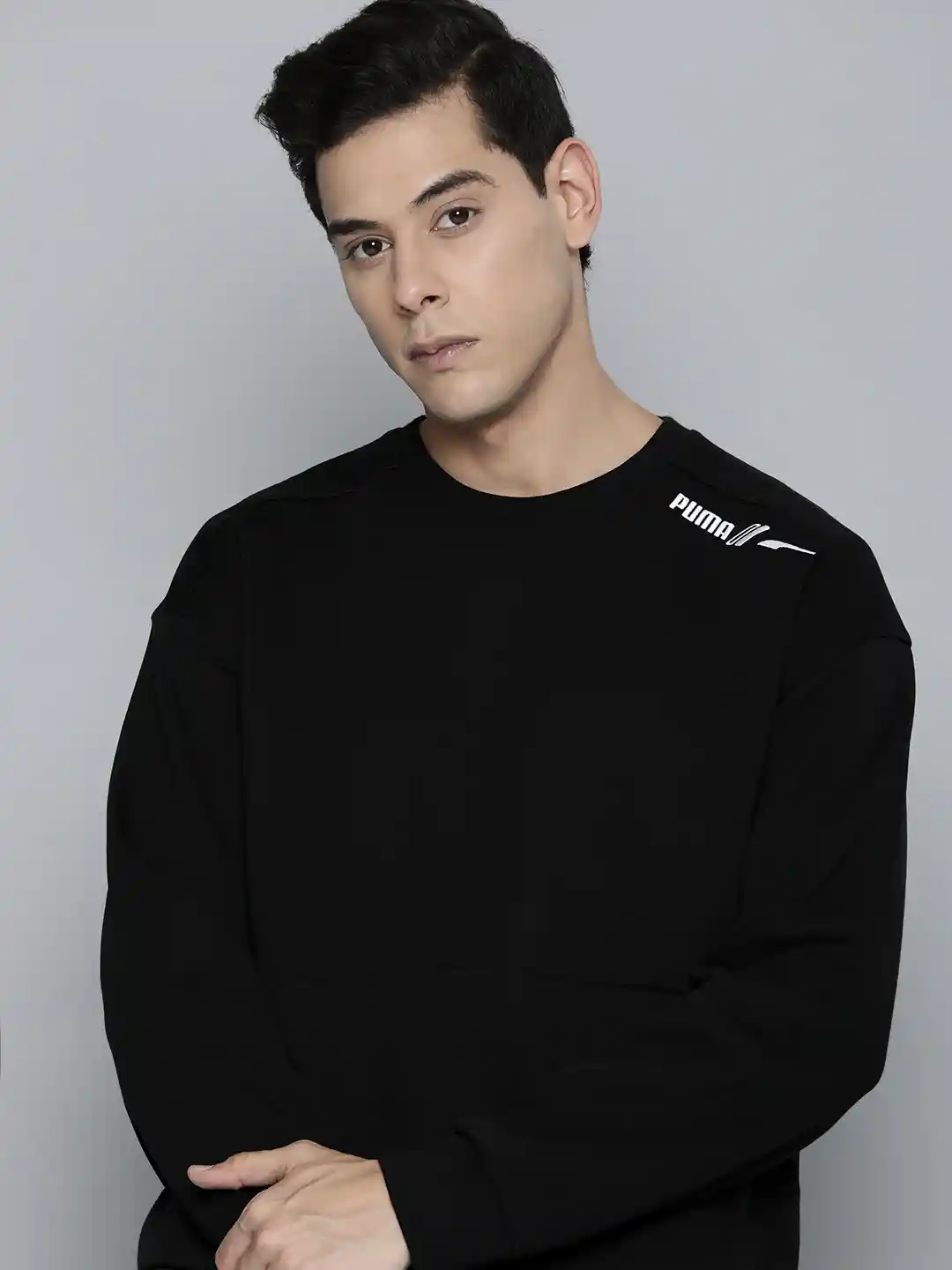 Buy Puma Men Black Solid RAD/CAL Crew Neck Relaxed Fit Sweatshirt -  Sweatshirts for Men 18982500 | Myntra