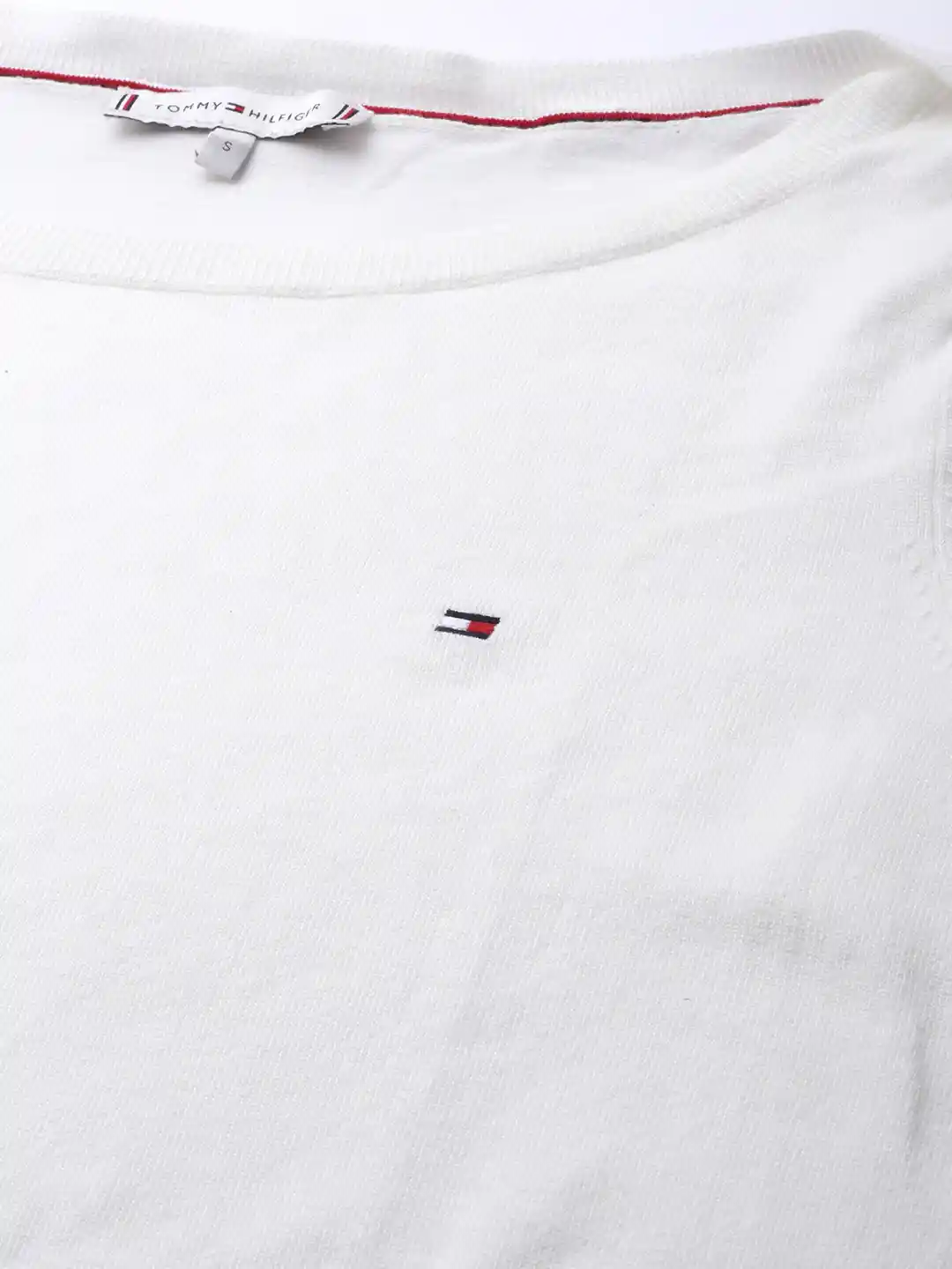 Buy Tommy Hilfiger Women White Solid Pullover Sweaters for Women