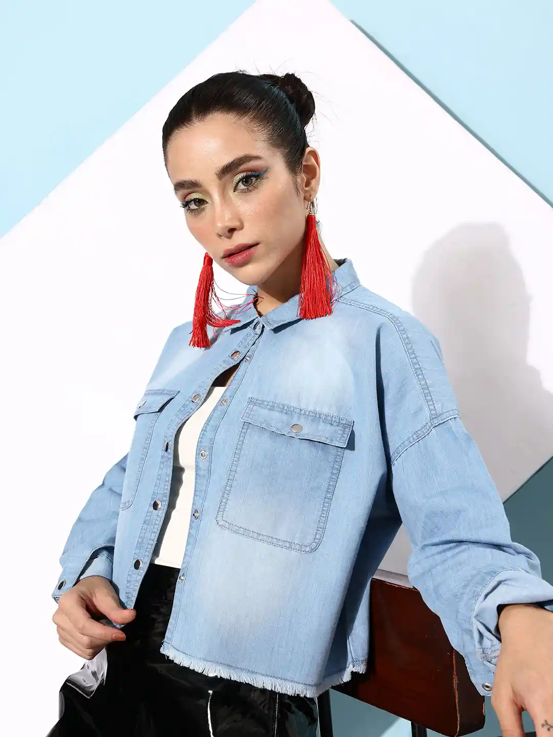 Apparel Light Blue Denim Casual Shirt Being Human Clothing Blue