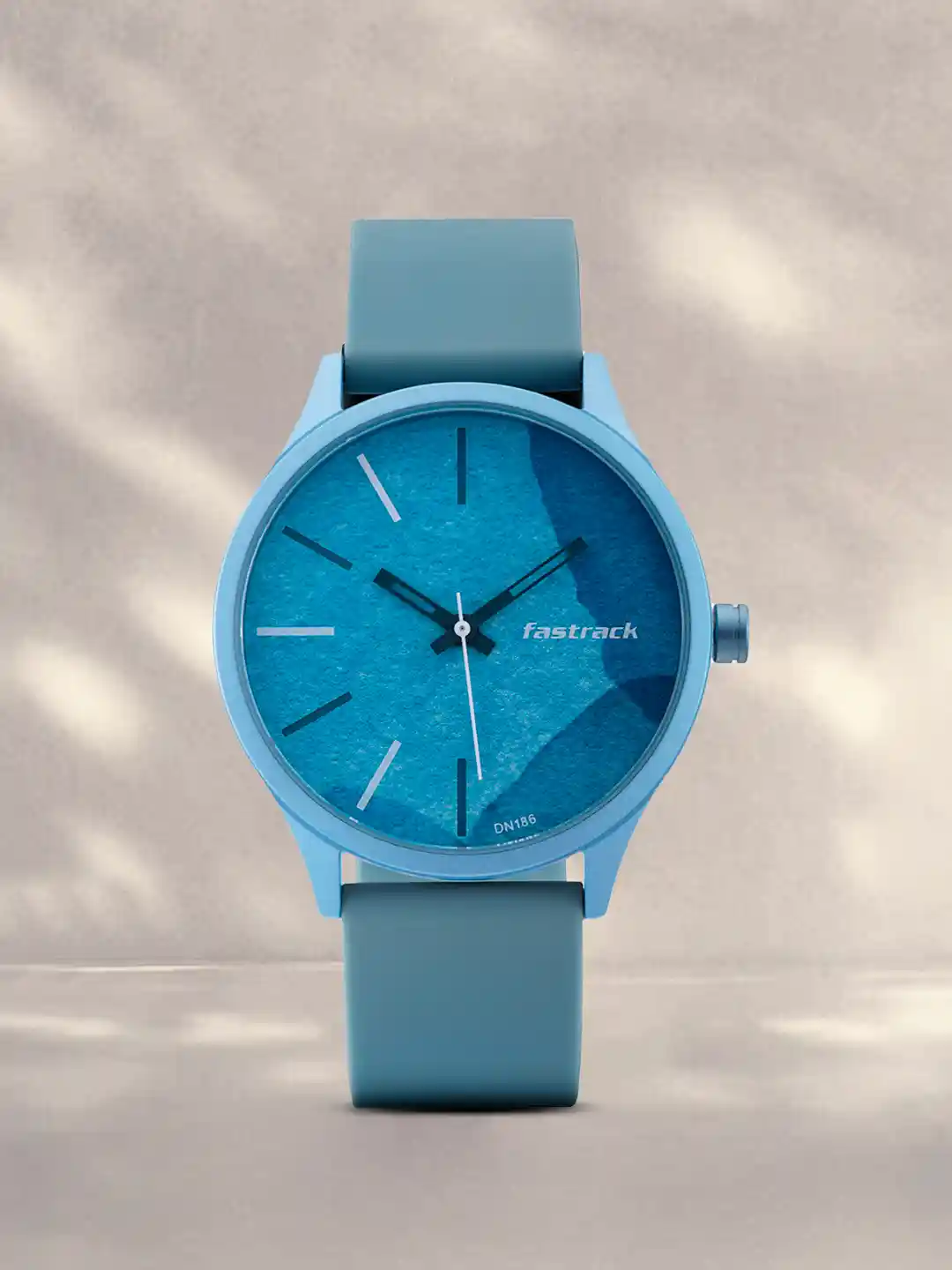 Buy Fastrack Unisex Light Blue Aluminium Printed Dial Straps