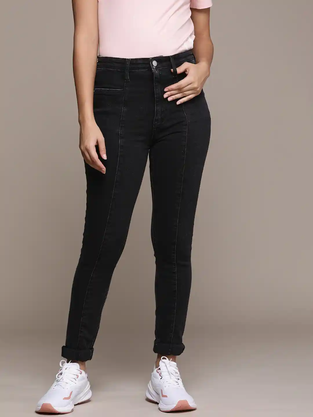 Buy Calvin Klein Jeans Women Black Skinny Fit High-Rise