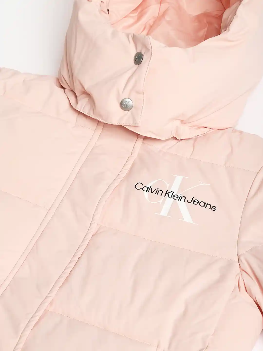Buy Calvin Klein Jeans Women Pink Solid Hooded Puffer Jacket