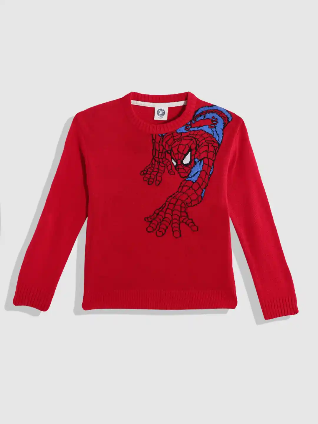 Buy YK Boys Red Blue Spiderman Jacquard Pullover Sweaters for