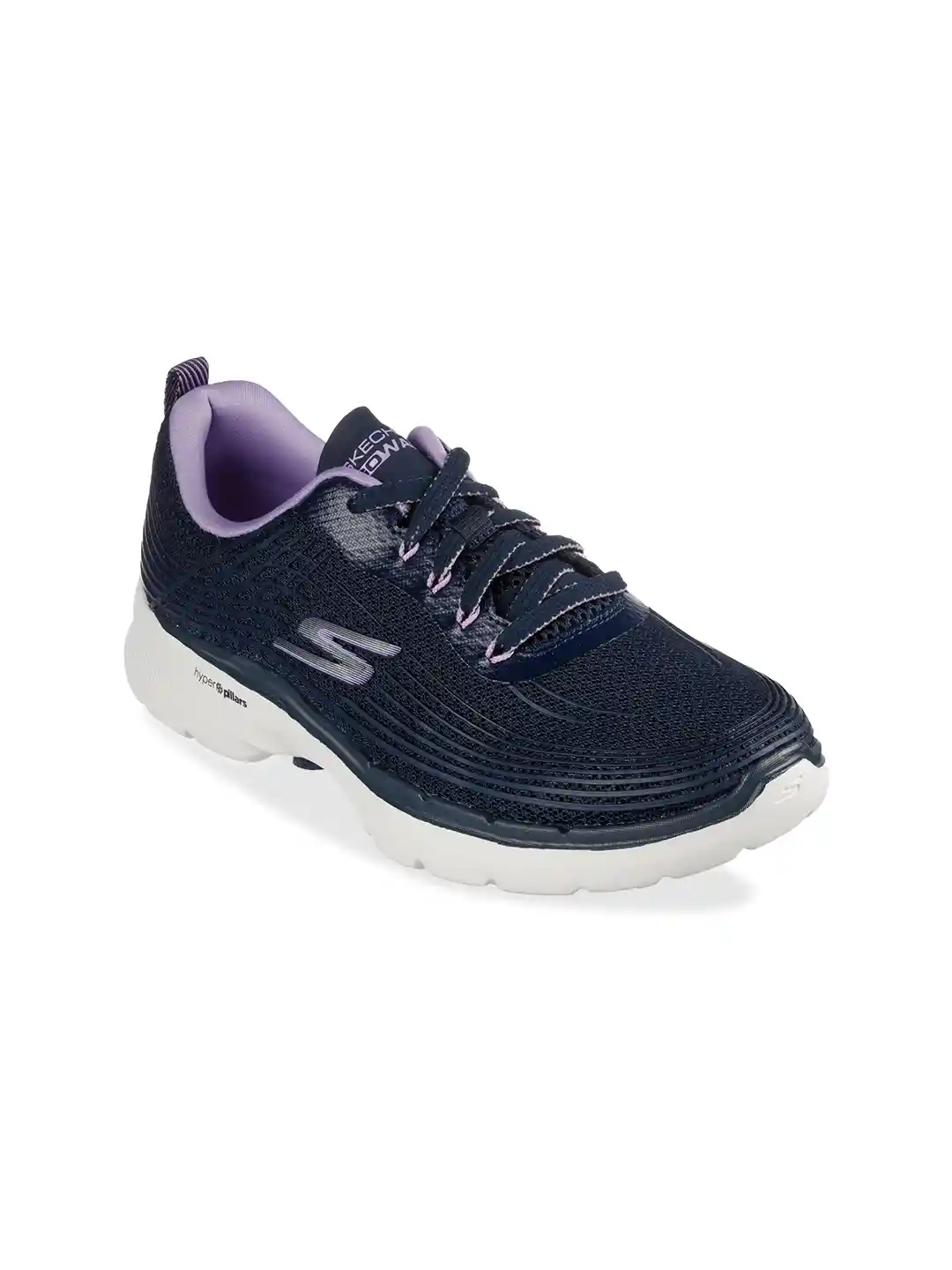 Skechers Women Navy Blue Mesh High-Top Walking Non-Marking Shoes