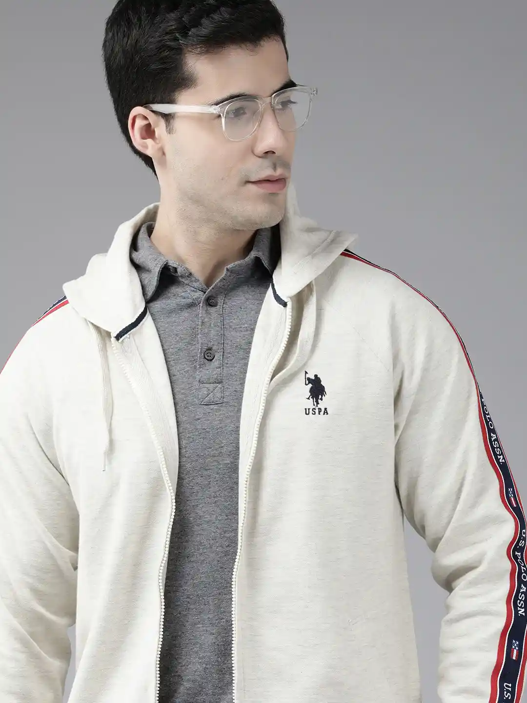 Full Zip Fleece Hoodie Us Polo Zip Front Sweatshirt POLO Full Zip
