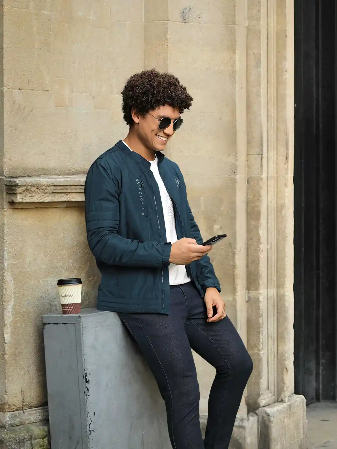 Denim Navy Bomber Jacket Mens Outfit Polo Men Navy Blue Bomber Jacket