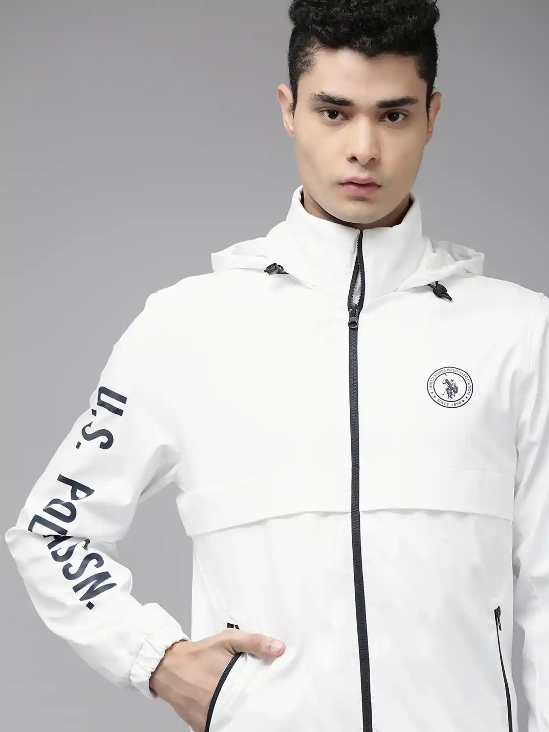 Buy Polo Men White Sporty Jacket Jackets for Men