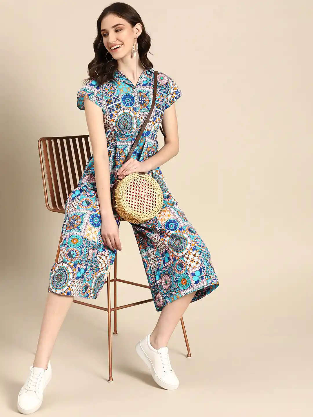 Womens Jumpsuit Ethnic Print Jumpsuit Buy Sangria Women Pure