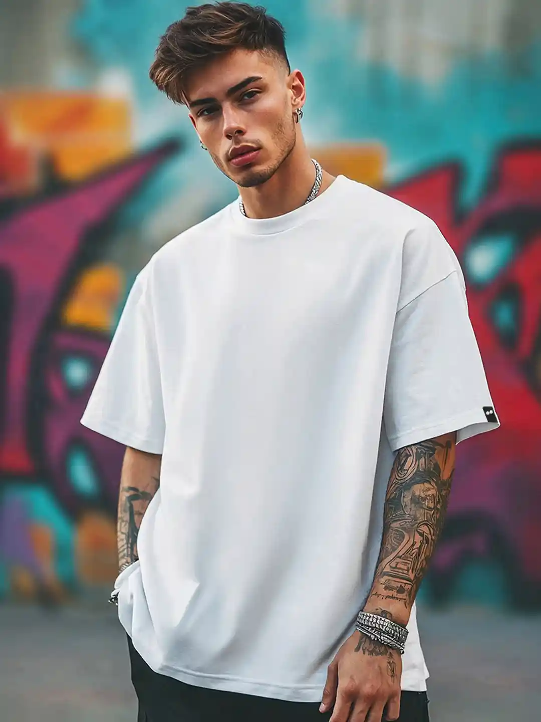 Bewakoof Men White Oversized T-shirt
