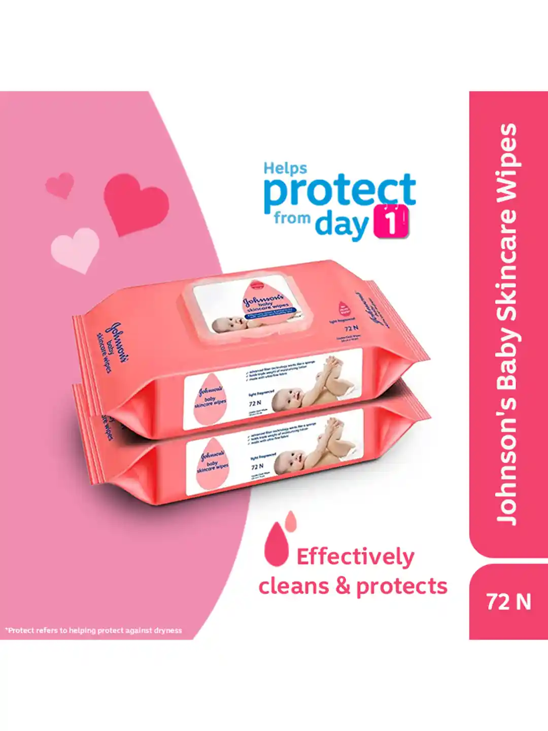 Buy Johnsons Set of Lightly Fragranced Baby Skincare Wipes 72