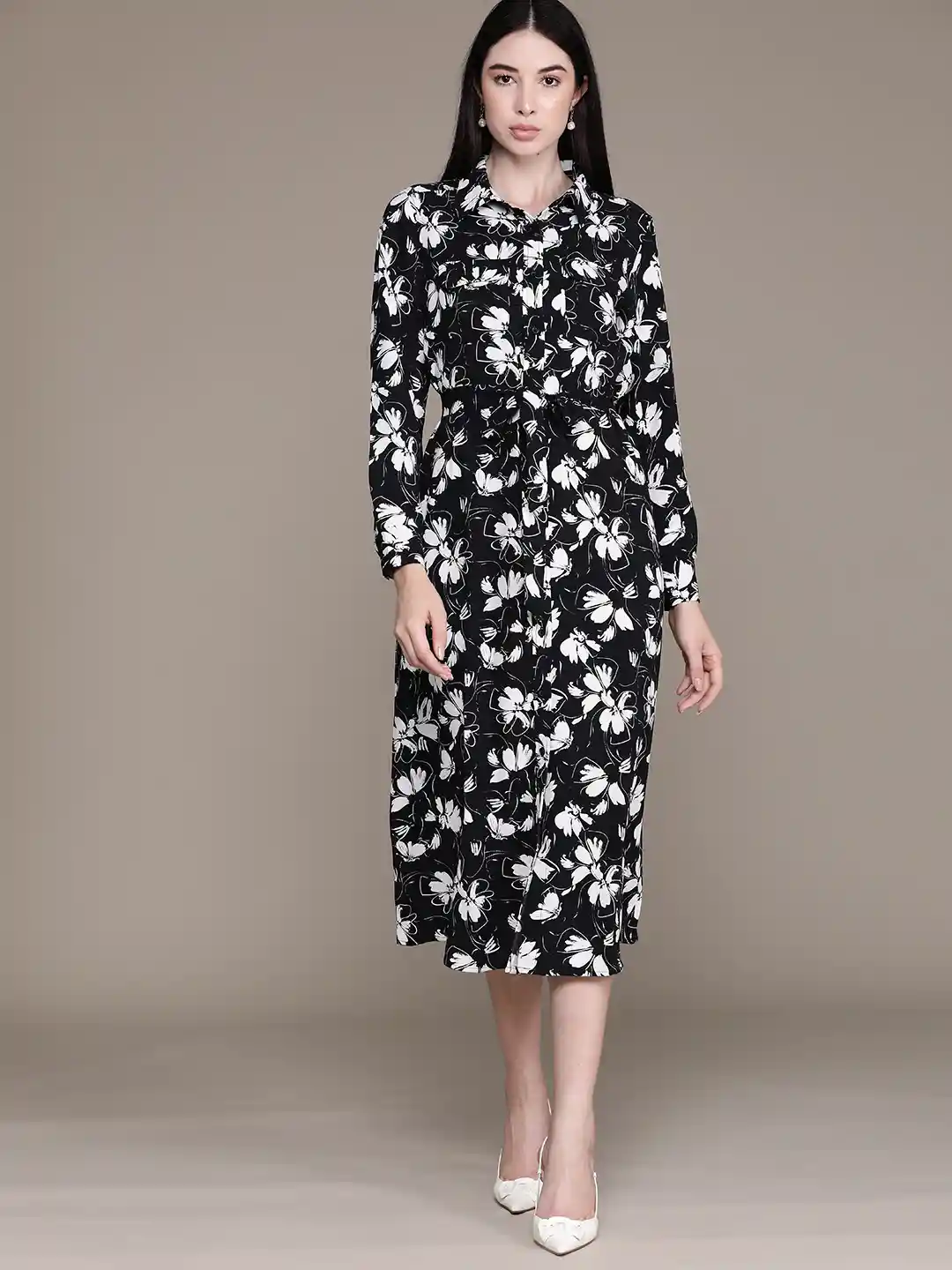 Buy Macy's Alfani Women Floral Print Shirt Midi Dress Dresses